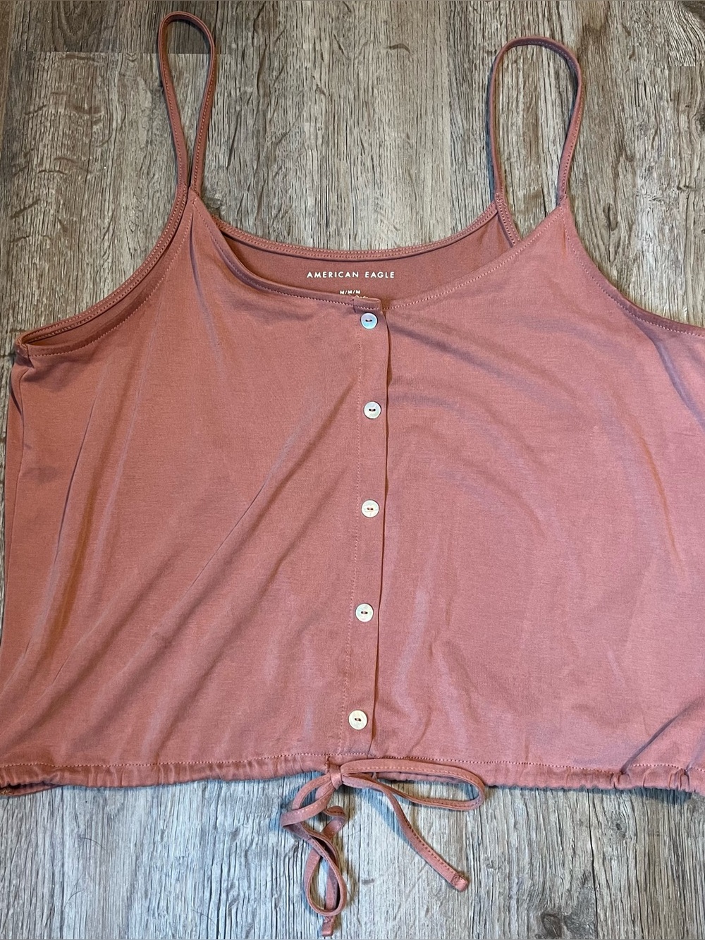 American Eagle Outfitters Dusty Rose Button-Front Tank Top